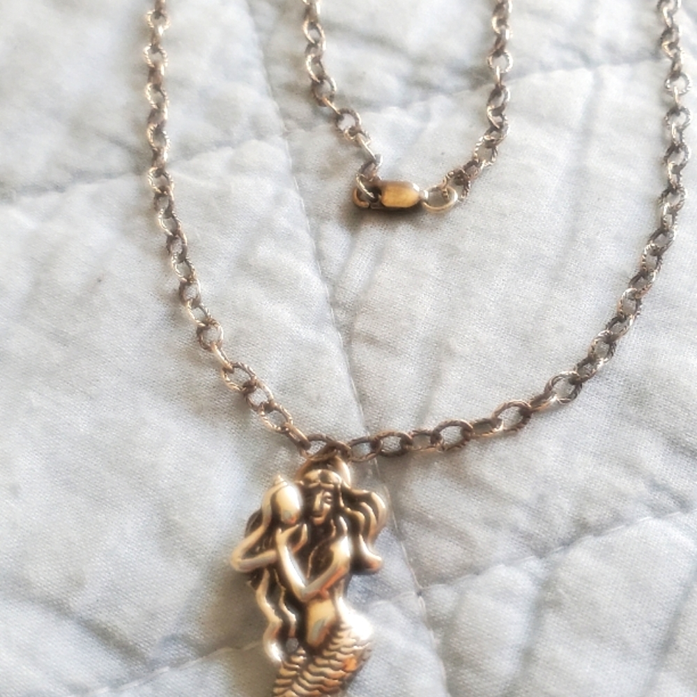 Sterling silver mermaid necklace